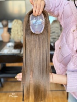 Prothèse capillaire SHY à partie libre, en cheveux naturels chinois, base mono, densité personnalisable, vente en gros pour distributeurs