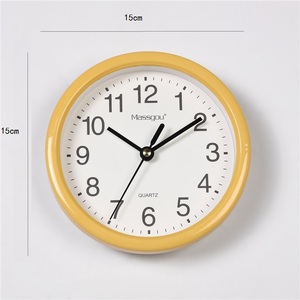 Relojes de Pared Pequeños Minimalistas con Marco de Plástico Transparente en Colores Pastel, Silenciosos, de 15 cm, Reloj Colgante para Decoración del Hogar y Sala de Estar - Product Image 5