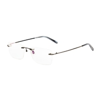 Montura de Gafas Ópticas de Metal sin Marco, Diseño Geométrico Rectangular, Cómodas, Elegantes, Unisex, para Adultos, para Todo Tipo de Rostro