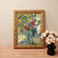 Tableaux imprimés haute définition de paysages européens et de fleurs, art mural vintage, cadre en bois, toile de luxe à suspendre pour mariage