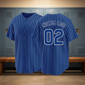 Custom Quality Polyester Stitch Logo Striped <b>Baseball</b> Jersey Men Breathable Quick Dry Team Name Letter Holiday Spring - Product Image 1