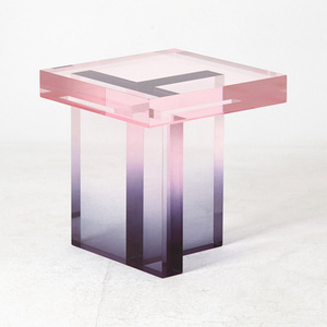 Nordic <span class=keywords><strong>Pink</strong></span> Purple Small Tea <span class=keywords><strong>Table</strong></span> Light Luxuriöse Shows Acrylverkleidung eckiger Tisch - Product Image 1