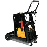 Chariot de soudage industriel en acier à quatre roues avec poignée rabattable, chariot à outils universel, personnalisable OEM