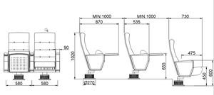 Nhà Máy Bán buôn màu xanh thương mại rạp hát tại <span class=keywords><strong>Auditorium</strong></span> chỗ ngồi các nhà sản xuất bán Hot Nhà thờ <span class=keywords><strong>Auditorium</strong></span> Ghế rạp hát tại để bán - Product Image 6
