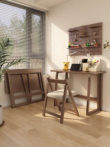 Fuyuki Klappbarer Massivholz-Schreibtisch für Studenten, Schlafzimmer, Kleine Wohnungen, Studier- und Computertisch SZ007 - Product Image 1