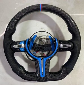 Volante Deportivo YLD de Media Piel y Fibra de Carbono para <span class=keywords><strong>BMW</strong></span> M3 M4 F80 F82 E90 E91 E60 X5 F15 X6 F16 F10 F30 F32 F36 <span class=keywords><strong>F60</strong></span> - Product Image 3