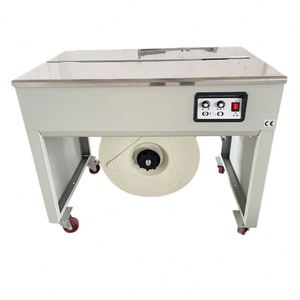 Máquina Flejadora/Envolvedora de Cartones Semiautomática de Doble Motor para Empaque de Alimentos, Alta Capacidad, Control PLC, Bajo Ruido, Correa de Plástico - Product Image 1