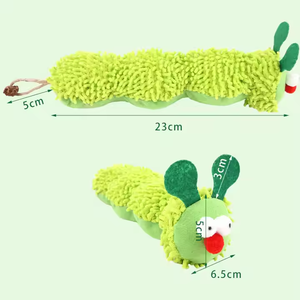 Venta al por mayor, juguete interactivo para mascotas, juguetes para gatos de peluche con forma de oruga con hierba gatera - Product Image 3