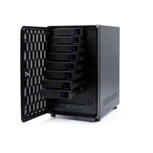 Carcasa para Servidor de Almacenamiento NAS, Mini <span class=keywords><strong>ITX</strong></span> Portátil, Chasis de Servidor de 8 Bahías con Intercambio en Caliente para Almacenamiento en la Nube - Product Image 1