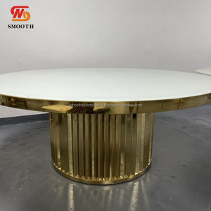 Mesa Elegante con Base Dorada y Textura de Mármol para Restaurante, Bodas, Fiestas y Eventos - Product Image 6