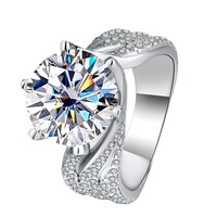 Bague de fiançailles en moissanite colorée 5 carats, luxe léger, entièrement sertie de diamants, bijoux fins, argent sterling S925