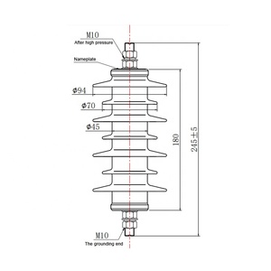 10kv 20kv 33kv 110kv सिलिकॉन समग्र बहुलक gapless धातु जिंक ऑक्साइड बिजली वृद्धि बन्दी कीमत धातु ऑक्साइड बन्दी - Product Image 2