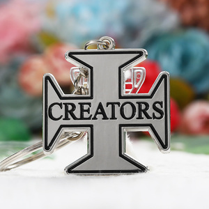 Vente en gros personnalisé 2d 3D marque métal logo porte-clés personnalisé émail argent plaqué alliage porte-clés personnalisé avec votre logo lettre - Product Image 2