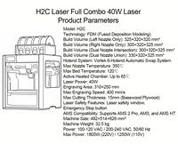 Imprimante 3D H2C H2D H2S Multicolore avec Système Combiné, Imprimante de Bureau CoreXY Fermée, Prise en Charge de la Fonction de Gravure et de Découpe au Laser en Option