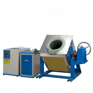 <span class=keywords><strong>Horno</strong></span> de Fusión por Inducción de Frecuencia Media de 15 kW, Tipo Inclinable, para Fundir 3-100 kg de Oro, Plata, Cobre, Aluminio <span class=keywords><strong>y</strong></span> Acero - Product Image 1