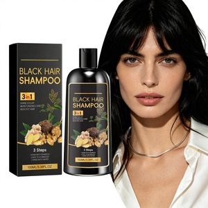 Herbal Nourishing Moisturizing <strong>Shampoo</strong> (Black) 3-in-1 Formula Cleanses Scalp Smooths Strands Leaves Hair Hydrated <strong>Silky</strong> Soft - Product Image 1