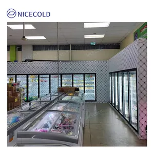 Supermarket Display Insulated Walk in Cooler Glass Doors Cold Room for Beer