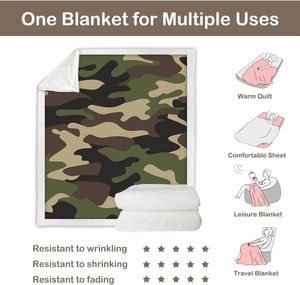 Green Camouflage Fleece <strong>Throw</strong> Blanket for Kids Boys Soft <strong>Brown</strong> Camo Camping Sherpa Blanket for Couch Chair, <strong>Throw</strong> - Product Image 5