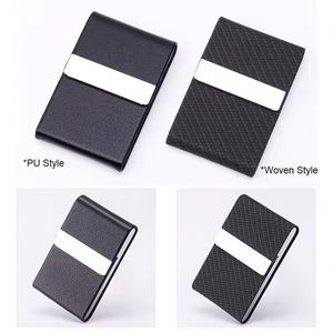 Customized PU Leather Business Card Holder Case <b>Name</b> Card Holder Slim Metal Pocket Card Holder with Magnetic Shut - Product Image 6