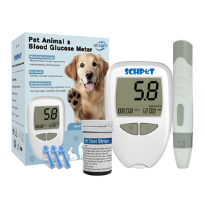 개를위한 휴대용 무통 혈당 측정기 키트 포도당 모니터링을위한 50 개의 테스트 스트립이있는 당뇨병 동물 - Product Image 1