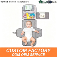 Sac à langer bébé pliable en polyester imperméable avec poche pour lingettes humides, à suspendre à la poussette, pour les voyages et les soins de bébé, OEM