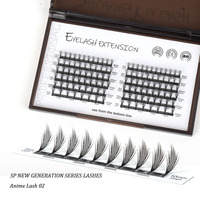 SP vente en gros moelleux doux tour Anime Spire Lash nouveau Design ventilateurs préfabriqués cachemire à plumes C D Comic Spire Extensions de cils