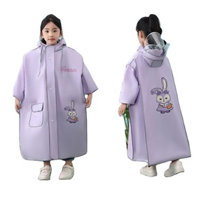 Veste de <span class=keywords><strong>pluie</strong></span> en EVA épais imperméable pour enfants à la mode à impression personnalisée Imperméable pour écoliers, filles et garçons avec sac à dos - Product Image 1