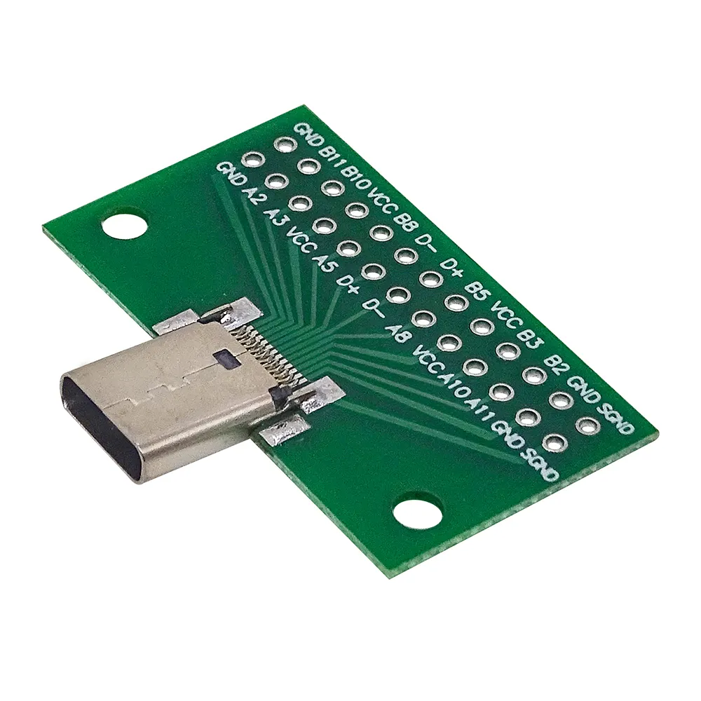 Tipo-C maschio-femmina USB 3.1 Test scheda PCB adattatore tipo C 24P 2.54mm presa connettore per linea dati cavo di trasferimento