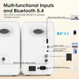 Altavoz de Estantería Activo de Dos Vías Bestisan de 3 Pulgadas, Sistema de Audio Estéreo Bluetooth para el Hogar, Color Blanco - Product Image 4