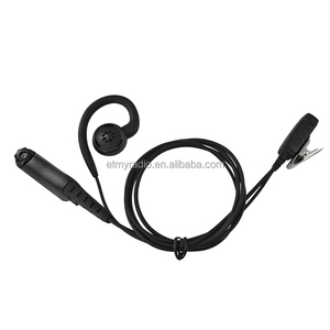 Auricular PTT Negro en Forma de G con Cancelación de Ruido, Micrófono con Clip para Walkie Talkie, para Comunicación de Seguridad, Compatible con Radio R7 - Product Image 1