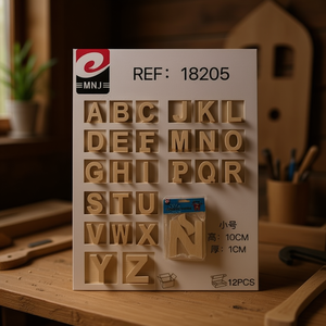 Lettres en bois Mnj, hauteur 10 cm, épaisseur 1 cm, petite taille, pour projets d'artisanat et enseignes murales, lot de 12 pièces - Product Image 3
