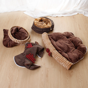 Produttori all'ingrosso inverno Comfort caldo cotone gatto giocattolo Tunnel Pet House con natale modello animale cervo - Product Image 4
