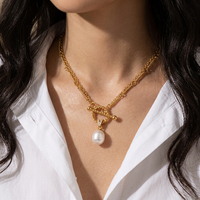 Collar de Moda Bingxin, Nuevo, Estilo Barroco, Perla de Agua Dulce, Cuerda Trenzada, Cierre OT, Cadena de Doble Capa, Chapado en Oro de 18K