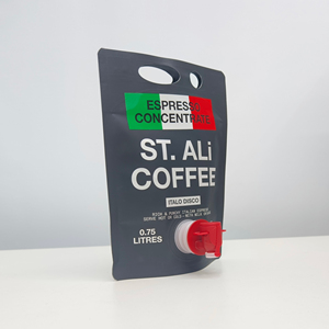 Dispensador de Concentrado de Espresso en Bolsa de Aluminio Negro Mate con Impresión Personalizada y Grifo para Café - Product Image 3