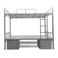 Lit superposé en métal pour dortoir, avec armoire de rangement verrouillable, robuste et peu encombrant, fourni par l'usine