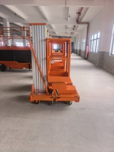 Piattaforma di Lavoro Mobile in Alluminio AWP6 a Singolo Albero, Altezza Massima 6m, Carico 300kg, Sollevatore Aereo AC/DC per Manutenzione di Magazzini ed Edifici - Product Image 2