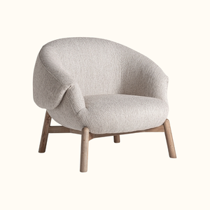 Sillón Moderno Minimalista con Estructura de Madera Maciza Ergonómica y Duradera y Tela de Poliéster Texturizada para Uso en el Hogar, Hotel o Villa - Product Image 1