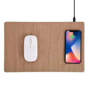 Muvtec Schreibtisch Bambus Kabelloses Ladegerät Matte Puck 10W Q-I Holz Kabelloses Ladegerät Mauspad - Product Image 1