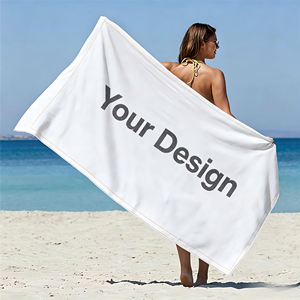Serviette en coton imprimée Beach Club avec logo personnalisé 70X140 - Product Image 1