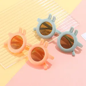 نظارات شمسية مستديرة للأطفال على شكل أرنب لطيف Fahion نظارات شمسية للأطفال برسوم كرتونية للفتيات والفتيان