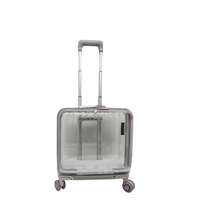 Valise transparente pour animaux de compagnie, vue panoramique à 360°, sac de voyage à roulettes, transporteur respirant et transparent pour petits chiens et chats