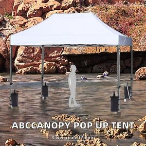 ABCCANOPY 5+ Person Waterproof Oxford Pop <b>Canopy</b> <b>Tent</b> Commercial Instant Shelter Wheeled Carry Bag 10x15 FT White 170t Polyester - Product Image 2