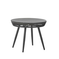 Table de jardin populaire avec plateau en verre trempé, table ronde pour balcon, restaurant
