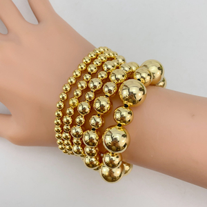 Nouveaux bijoux en or brésilien, classiques et minimalistes, plaqués or 14 carats, <span class=keywords><strong>bracelet</strong></span> extensible en pierre d'hématite perlée, FHK24029 - Product Image 1