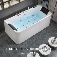 Baignoire de massage autoportante moderne de luxe avec drain, 12 jets, écologique, certifiée CE CUPC