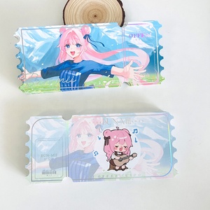 Venta caliente Impresión de doble cara holográfica Impreso Forma de boleto Tarjetas <span class=keywords><strong>Anime</strong></span> Dibujos animados Tarjetas de agradecimiento Logotipo personalizado Postales - Product Image 4
