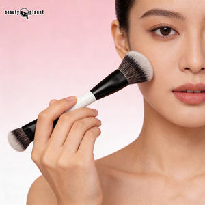 Beauty Planet Dual Ended Makeup Brush Wooden Handle Professional Luxury Synthetic Hair Makeup Brushes for Foundation Powder - Product Image 2