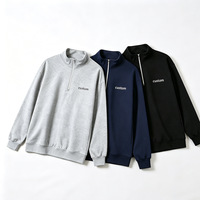 Sweat-shirt polaire pour homme grande taille, col montant, demi-zip, coupe classique, hiver, personnalisable, plusieurs coloris, brodé