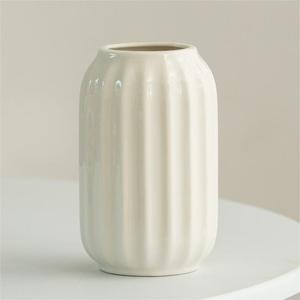 White Modern Minimalist Ceramic Vase With Hydroponic Function for Living Room <b>Dining</b> <b>Table</b> Dried Fresh Flower Display - Product Image 5