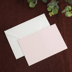 サンプルのエンボス加工された結婚式の招待状のスーツ封筒付きの厚いレタープレスサンキューカード - Product Image 4